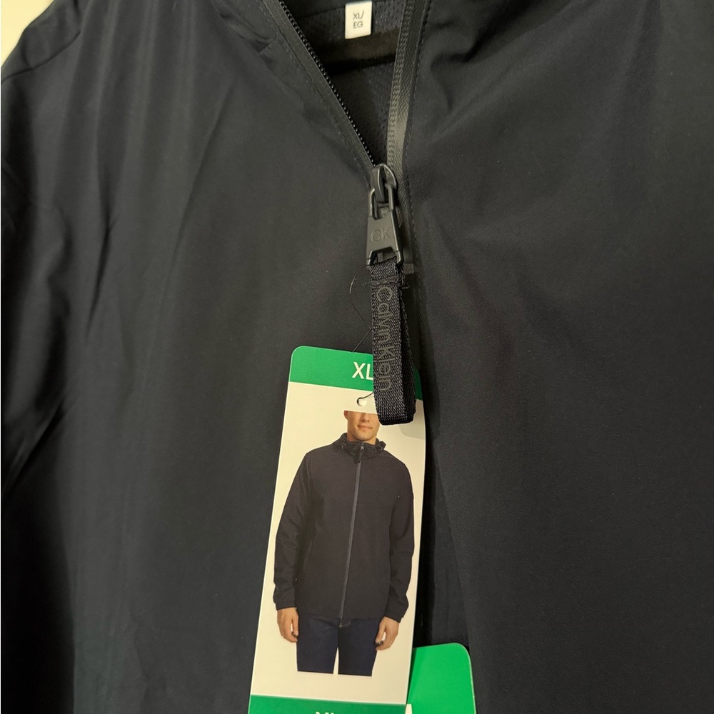 Calvin Klein Men's Hooded Windbreaker Jacket, True Navy Blue, Size XL - Picture 2 of 5